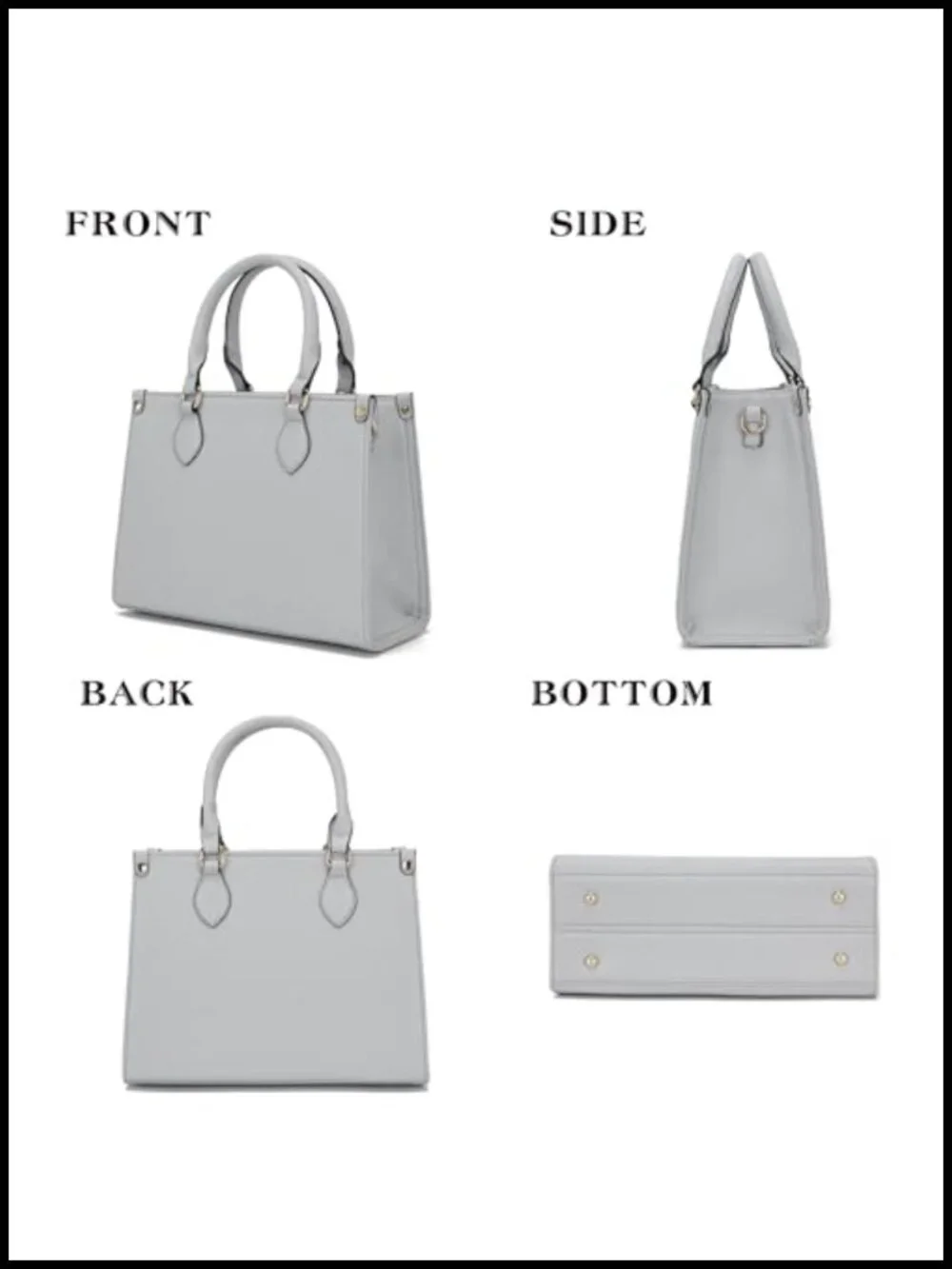 Vegan Leather Satchel Tote Bag Set with Matching Wallet - Medium